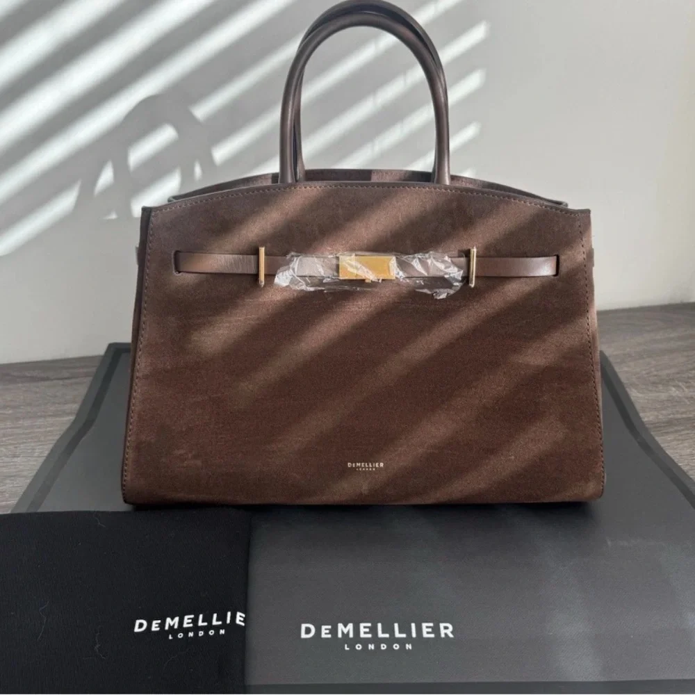 Demellier The Midi Hudson Mocha Suede & Mocha Smooth - Picture 6 of 9